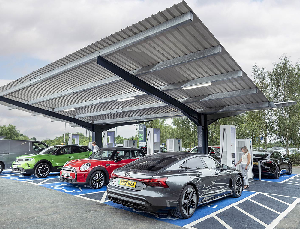 Solar car charging stations